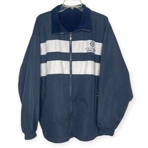 Vtg Cheneral Stika Alaska Full Zip Jacket Navy White Coat Reversible Long Lat